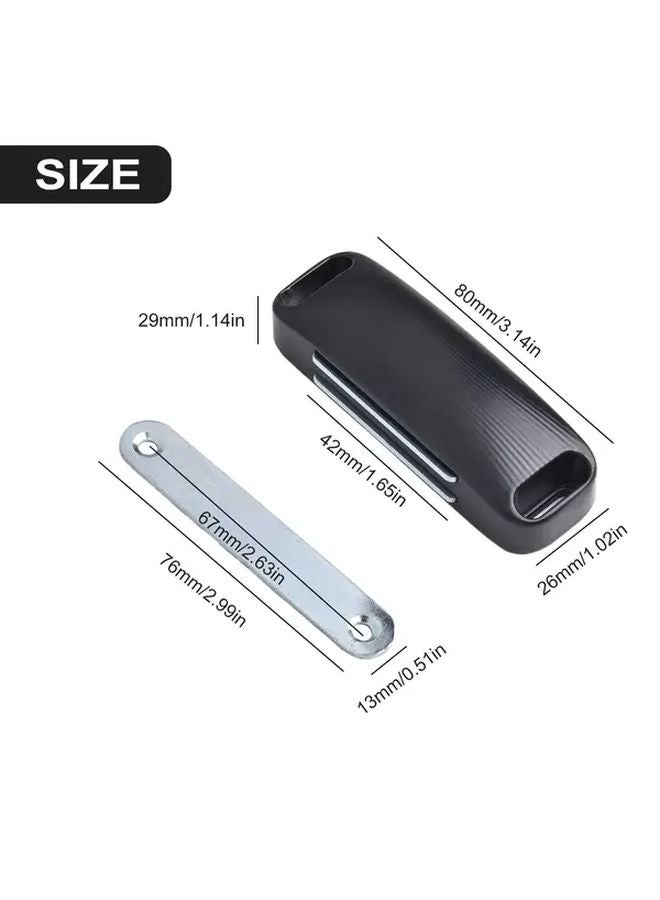 Black Heavy Duty Magnetic Cabinet Lock Adjustable Sliding Latch Drill Free Installation - Image 5