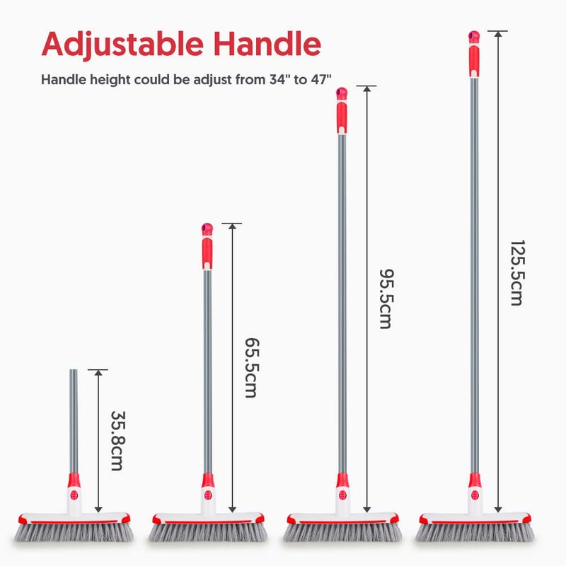 ILAVCOOL Scrub Brush Floor Brush with Long Handle, Deck Brush Floor Scrubber 2 in 1 Scrape Brush Stiff Bristle Shower Brush Scrubbing Brush Cleaning Brush for Bathroom, Kitchen, Tub, Carpet, Grout, Tile - Image 3