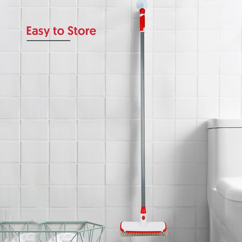 ILAVCOOL Scrub Brush Floor Brush with Long Handle, Deck Brush Floor Scrubber 2 in 1 Scrape Brush Stiff Bristle Shower Brush Scrubbing Brush Cleaning Brush for Bathroom, Kitchen, Tub, Carpet, Grout, Tile - Image 5