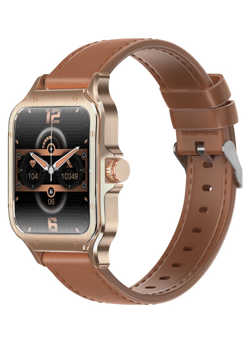 PROMATE Curved AMOLED Screen Smartwatch with Active Lifestyle Management, Durable Battery Life, 100+ Sports Modes, Heart Rate, Pedometer Sensors, and Real-Time Health Monitoring, XWatch-RM Gold - Image 1