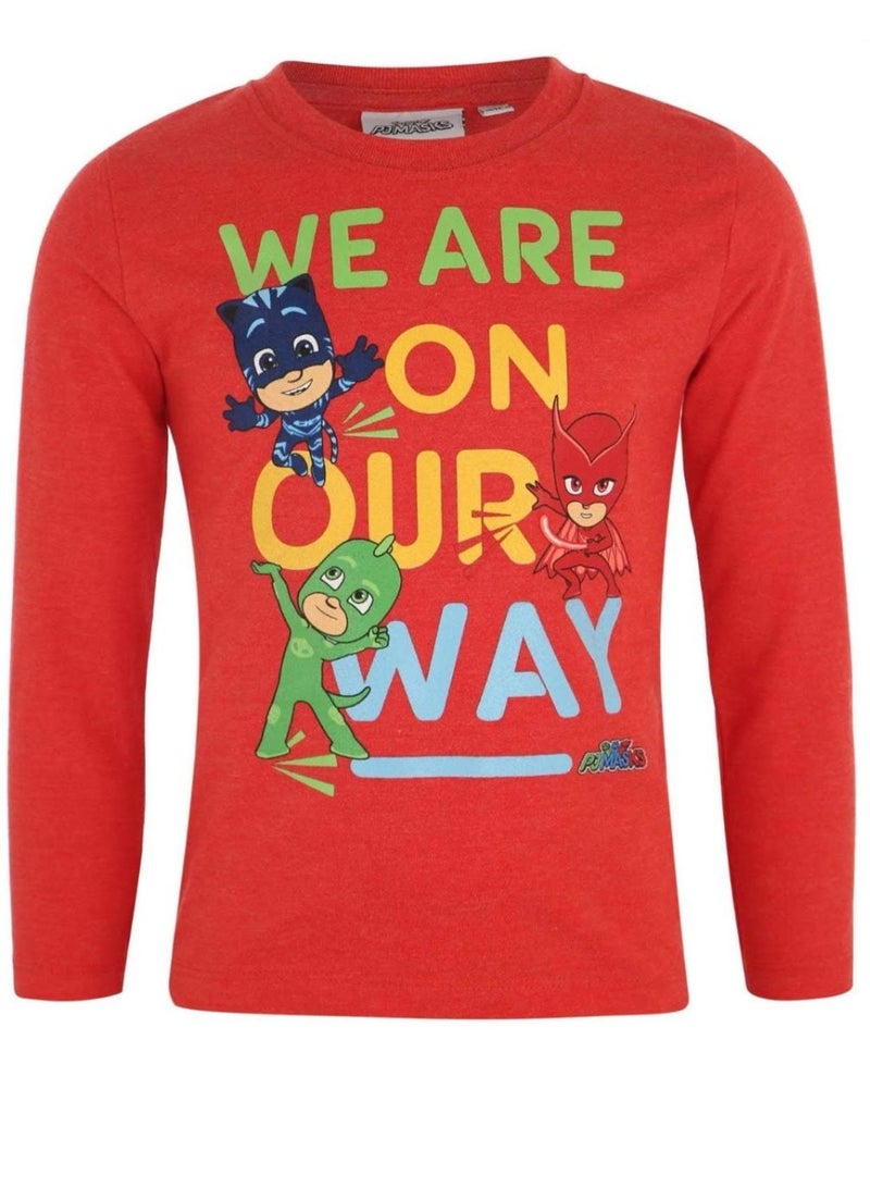 PJMASKS PJ MASKS Boys Long Sleeve T-shirt 100% Cotton by Kids TV - Image 1