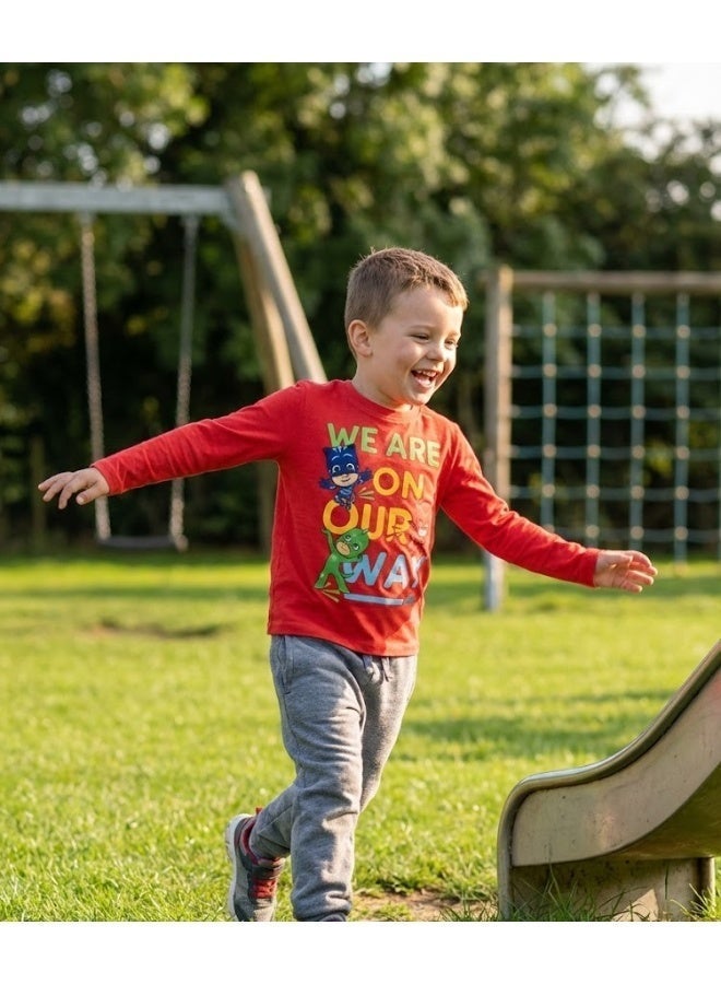 بي جيه ماسكس تي شيرت بأكمام طويلة للأولاد  من PJ MASKS  من Kids TV - Image 3