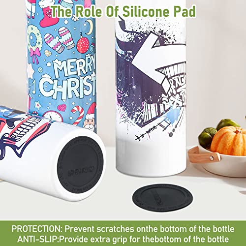 HOYDATE 20Pcs Rubber Bottoms for Sublimation Tumblers,Protective Anti-Slip Silicone Bottoms with Adhesive for Skinny Tumblers, Thermal Bottle,Mason Jars (58mmX20Pcs) - Image 5
