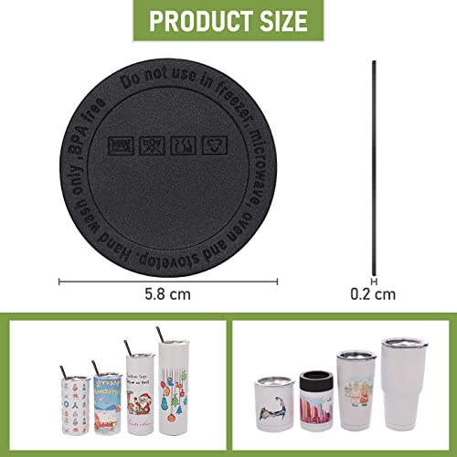 HOYDATE 20Pcs Rubber Bottoms for Sublimation Tumblers,Protective Anti-Slip Silicone Bottoms with Adhesive for Skinny Tumblers, Thermal Bottle,Mason Jars (58mmX20Pcs) - Image 2