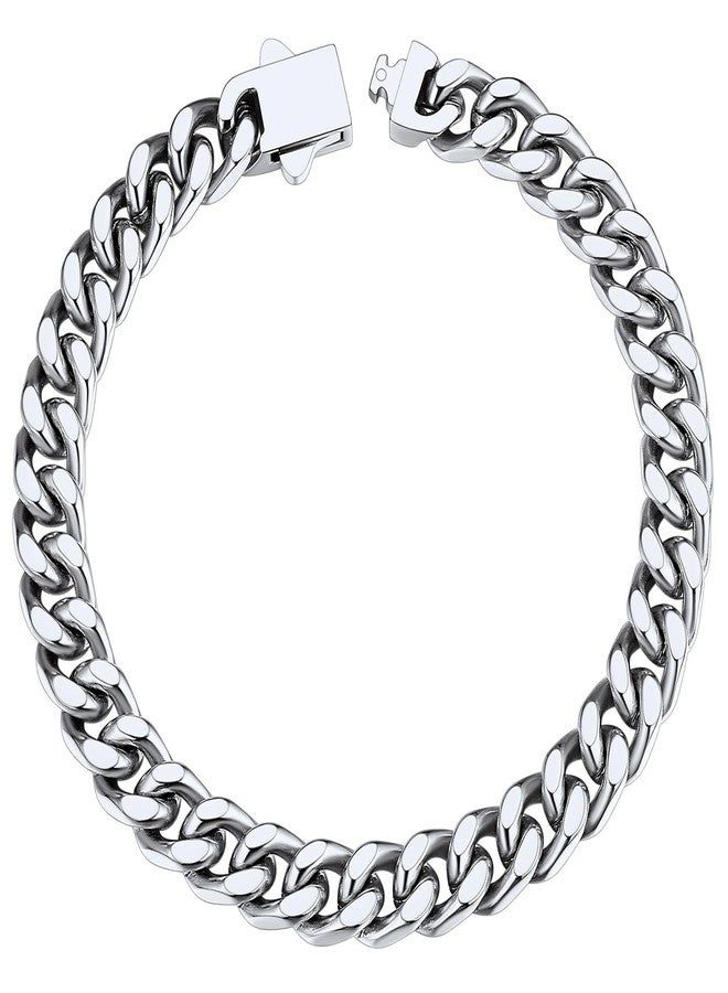 ChainsHouse Stainless Steel Cuban Mens Link Chain Bracelet 7mm 7.5" Classic Minimalist Bracelets - Image 1