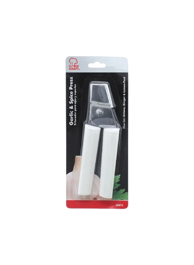 Chef Craft Garlic and Spice Press White 3.5 x 8.75 Inch 20073