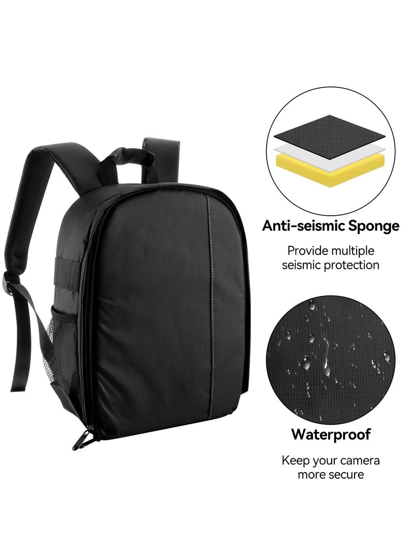 حقيبة ظهر الكاميرا - حافظة عدسة مقاومة للماء لكانون DSLR ، حقيبة صغيرة للتصوير العشوائي ، حقيبة ظهر مقاومة للماء ومقاومة للتآكل لكاميرا SLR. - Image 3