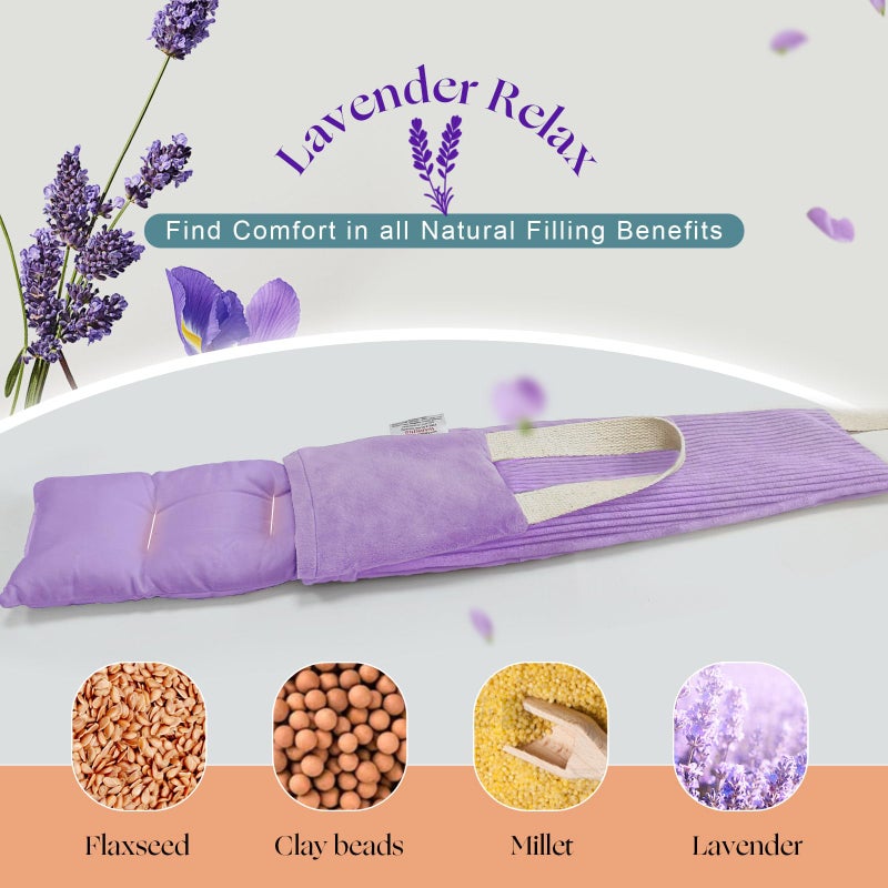 uncn Heating Pad for Neck Shoulders and Back Microwavable Lavender Scented, Washable Cover, 1.5 lbs Microwave Warm Wrap - Image 5