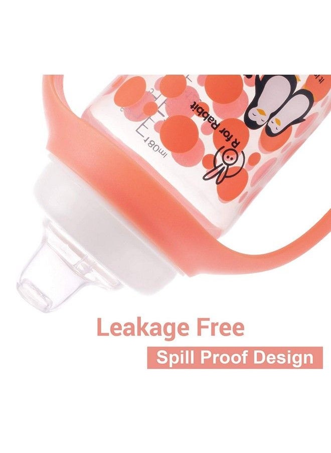 R for Rabbit - Penguin Spout Sipper Cup 180 Ml Bottle Pp Spout Sipper For Kids Kids Spout Sipper For Age Of 6 + Monthsorange - Image 1