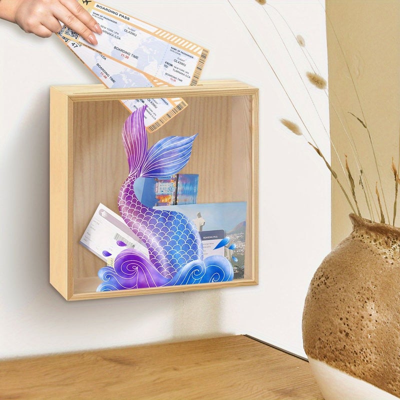 A Classic Single Money Bank With Top Slot For Tickets Cards Travel Passes Coins Wall Mountable Or Tabletop Decorative Home Secure Travel Box Coin Holder Keepsake Box - Image 2