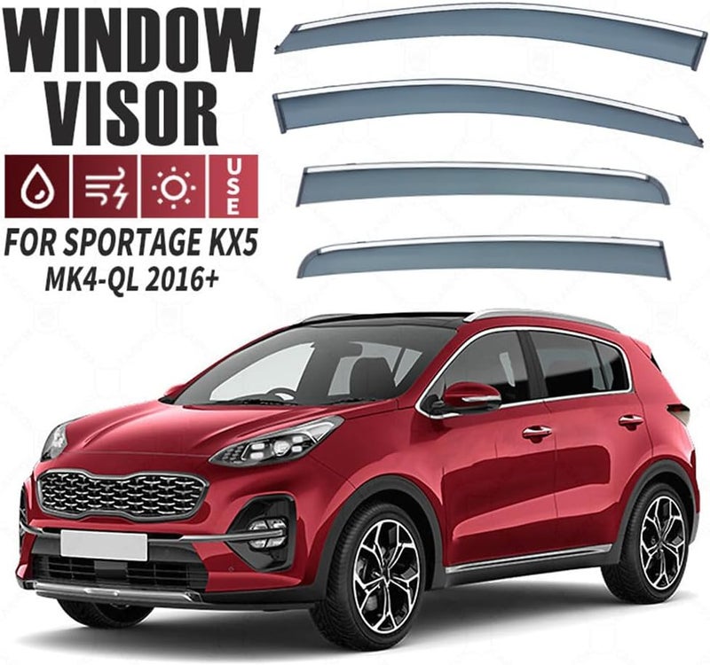 Premium Wind Deflector for Kia Sportage KX5 MK4-QL 2016+ Window Side Visor Keep Your Car Ventilated in Rain Reduce Wind Turbulence External Accessories - Image 2
