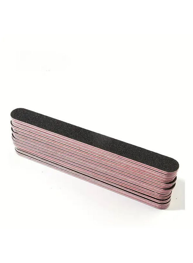 Professional Black Double Sided Nail File Set 10pcs 100 180 Grit Washable Manicure Tools - Image 5