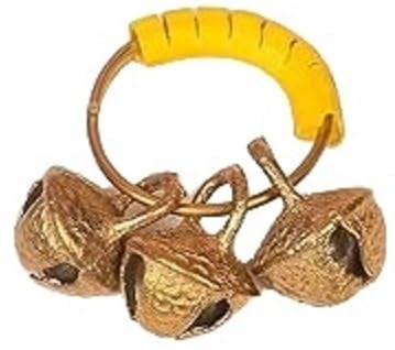 Doorbag Clapping Finger Ring Brass Ghungroos with PVC Yellow Rubber and Kadi for Bhajan Gifting God Ganapati Pooja Aarti Ganesh Celebration Small Bells 10 - Image 5