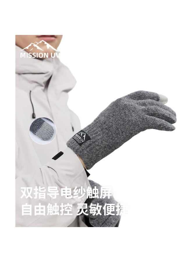 Mission Uv Wool Thermal Gloves For Men, Autumn And Winter Thick Knitted Gloves, Winter Cycling Anti-Cold Touchscreen Gloves - Image 2
