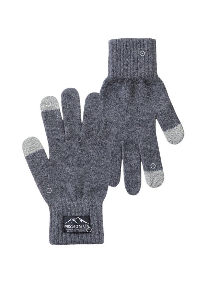 Mission Uv Wool Thermal Gloves For Men, Autumn And Winter Thick Knitted Gloves, Winter Cycling Anti-Cold Touchscreen Gloves - Image 1