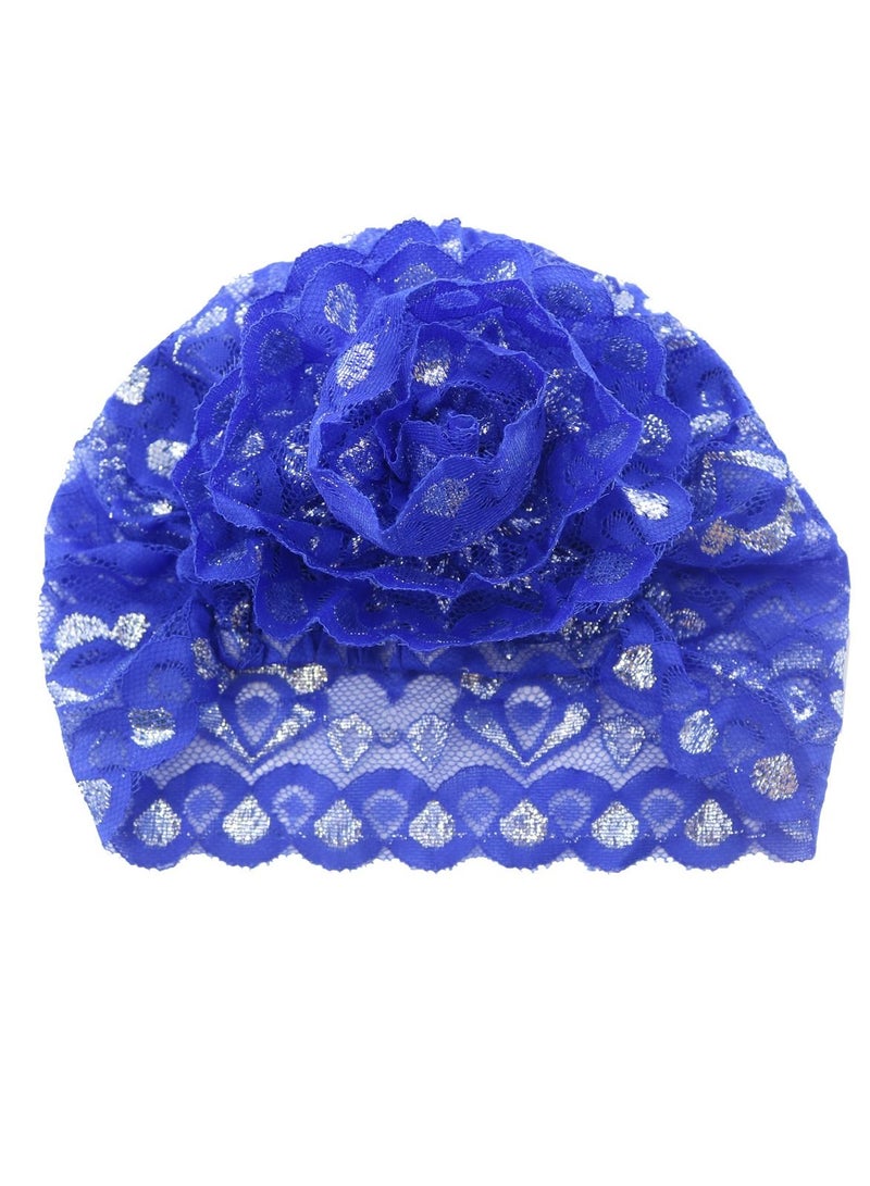 Loquat Women's Shiny Lace Hijab Inner Cap Dark Blue  - Image 3