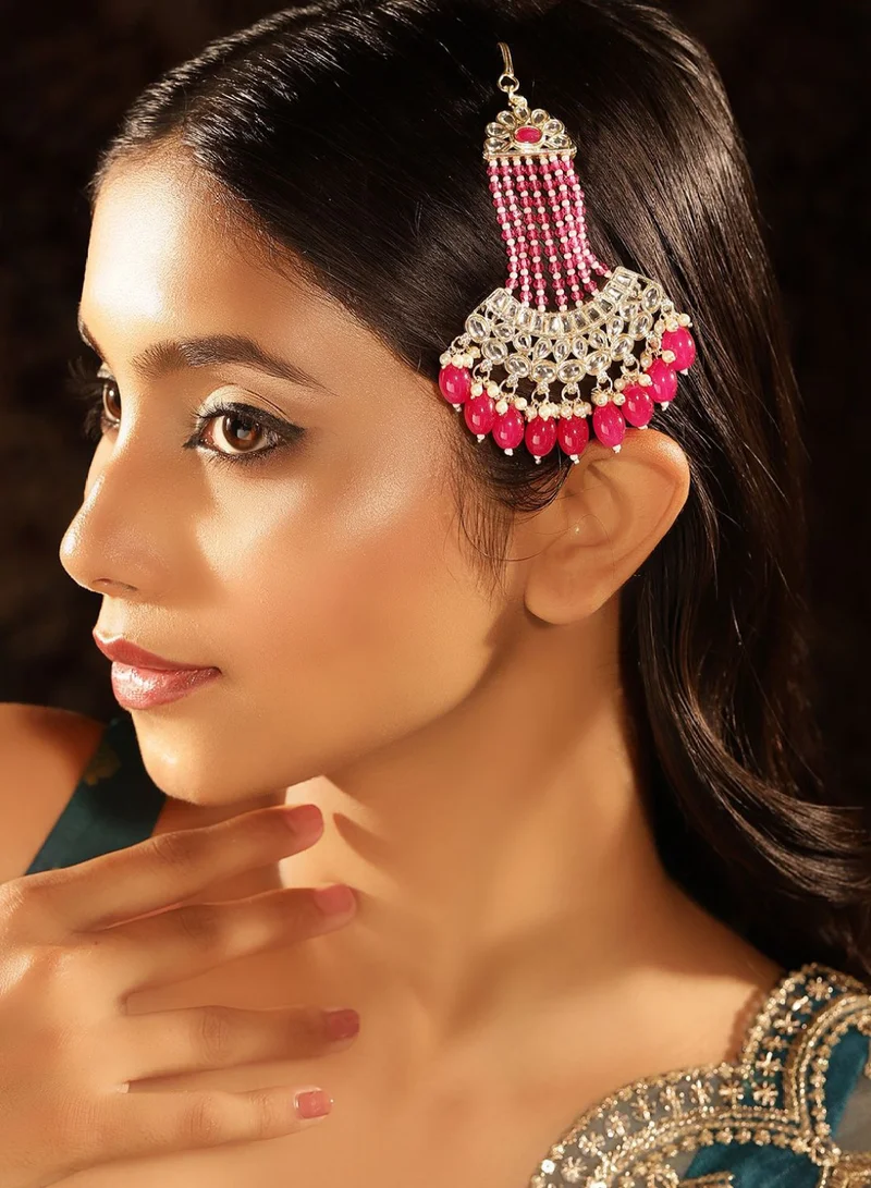 Priyaasi Kundan Studded Jhumar Passa Head Jewellery