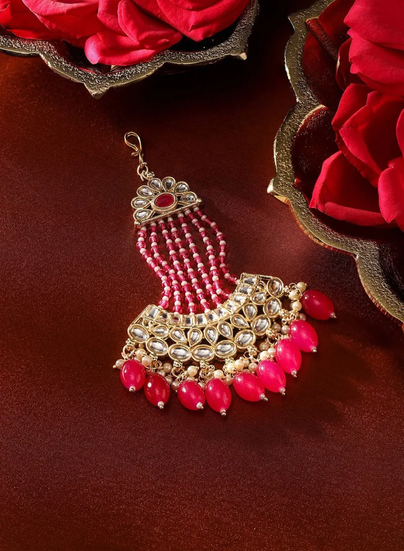 Priyaasi Kundan Studded Jhumar Passa Head Jewellery