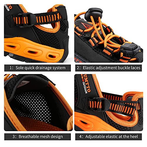 HUMTTO Men's Amphibious Water Shoes - Outdoor Hiking Sandals for Men Summer Non-Slip Quick Drying Water Sandals River Shoes 11-11.5 Black - Image 3