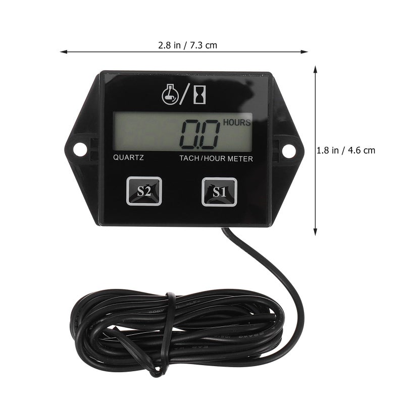 Motorcycle Digital Tachometer Hour Meter Vibration Accumulator Timer For Engine - Image 3