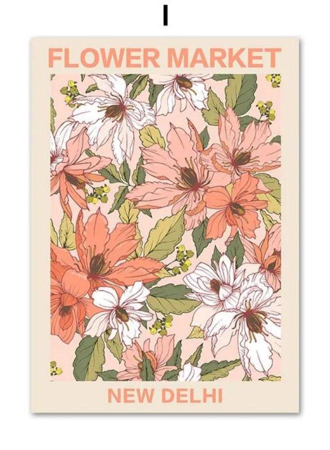 Abstract Flower Market Retro Illustration Nordic Posters And Prints Wall Art Canvas Painting Wall Pictures For Living Room Decor - Image 1