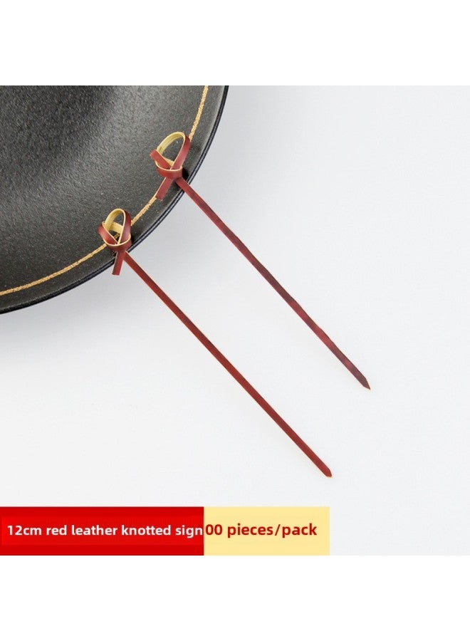 Mini Sugar-Coated Berry String Sticker Bamboo Sticker Disposable Special Material Net Red Small String Fruit Sticker Tool-Specifications:Red Skin Knotted/12cm /100  - Image 1