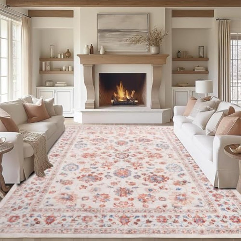 Large Carpet Area Rug Living Room Carpet 200x300cm - Stain Resistant Washable, Anti Slip Backing Boho Vintage Tribal Rugs for Living Room - Image 2