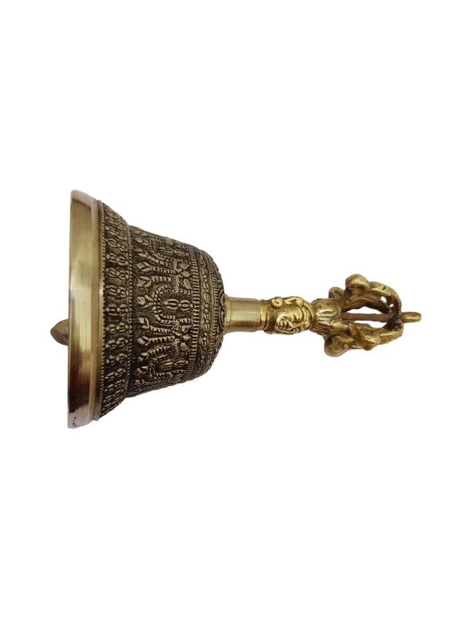 athizay Home Decor Bronze Bell for Temple Beautiful Traditional Art Design by Handmade - Image 2