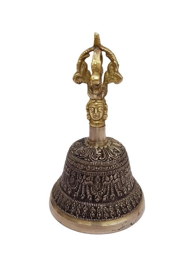 athizay Home Decor Bronze Bell for Temple Beautiful Traditional Art Design by Handmade - Image 1