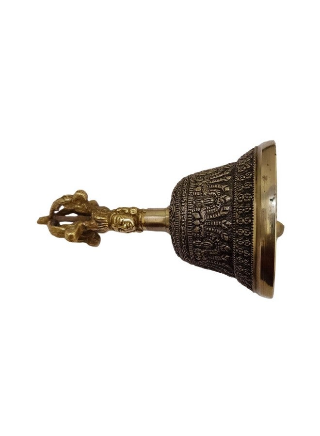 athizay Home Decor Bronze Bell for Temple Beautiful Traditional Art Design by Handmade - Image 3