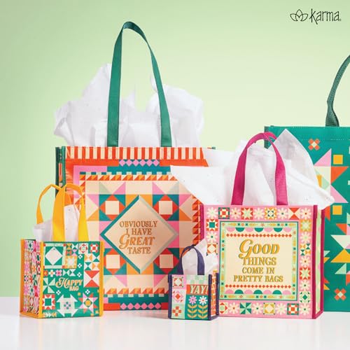 Karma Reusable Gift Bags Tote Bag and Gift Bag with Handles Perfect for Birthday Gifts and Party Bags RPET 1 Enjoy Small - Image 3