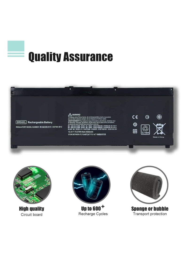 SR04XL Battery Replacement for HP Omen 15-ce000 15-ce000ng 15-ce002ng 15-ce004ng Pavilion Power 15t-cb2000 917678-2B1 917724-855 TPN-C133 TPN-C134 TPN-Q193 HSTNN-IB72  - Image 4