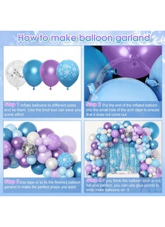 162Pcs Snow Birthday Party Supplies, Snow Balloon Garland Arch Kit Fringe Curtain Blue Purple Snowflake Confetti Balloons Princess Winter Wonderland Girl Baby Party Decorations - pzsku/Z201B1D1F1B3AEC041047Z/45/_/1734347193/4ca8a7ea-7626-42de-9e25-5e967522ec51