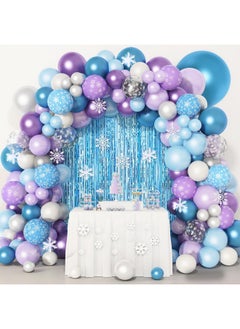 162Pcs Snow Birthday Party Supplies, Snow Balloon Garland Arch Kit Fringe Curtain Blue Purple Snowflake Confetti Balloons Princess Winter Wonderland Girl Baby Party Decorations - pzsku/Z201B1D1F1B3AEC041047Z/45/_/1734347198/e8f93680-50f1-4a95-9040-d9e81b9f2a4d