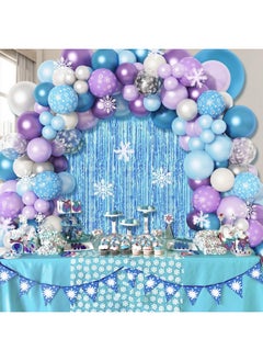 162Pcs Snow Birthday Party Supplies, Snow Balloon Garland Arch Kit Fringe Curtain Blue Purple Snowflake Confetti Balloons Princess Winter Wonderland Girl Baby Party Decorations - pzsku/Z201B1D1F1B3AEC041047Z/45/_/1734347203/10e3545b-7951-40df-bad2-5d3db37ceb01