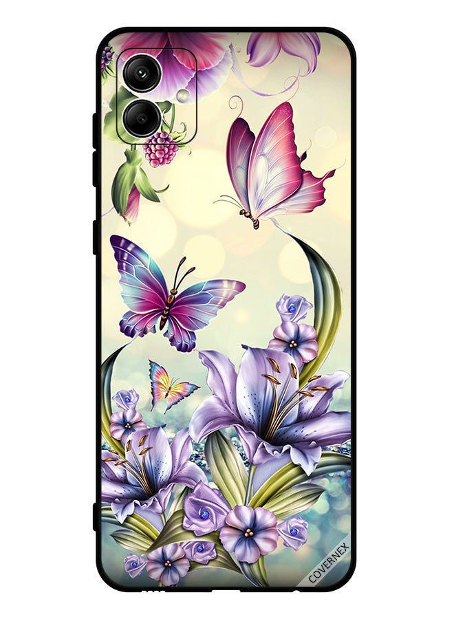 Covernex Protective Case Cover For Samsung Galaxy A04 4G Purple Flowers & Butterflies - Image 1