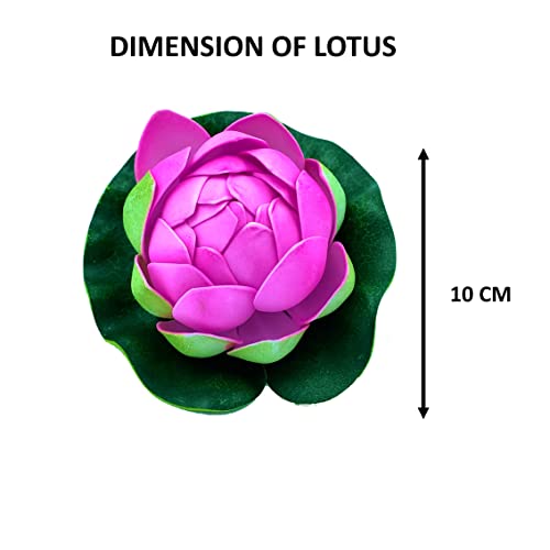 Tdas Artificial Lotus Flowers Flower for Home Decor Decoration Decorative Fake Floating Water Bowl Plants Flora Living Room Decorations- 4 pcs (Multicolor) - Image 2