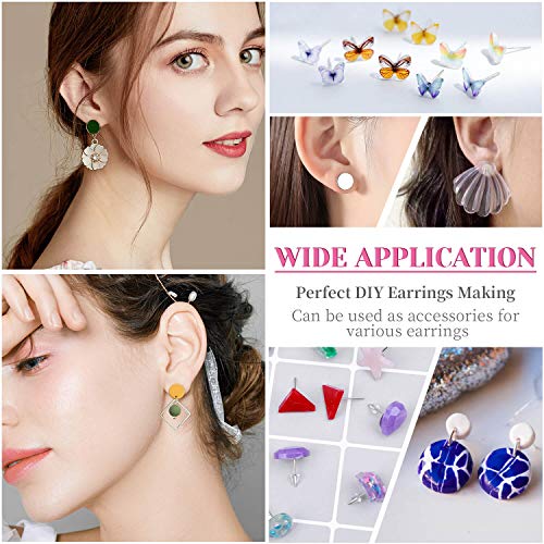 Caffox Hypoallergenic Earring Posts and Backs, 1800pcs Stainless Steel Stud Earring Kit with Earring Base Studs, Earring Backs and Jump Rings for Clay, Resin, Pearls, Jewelry Making and Crafting - Image 2