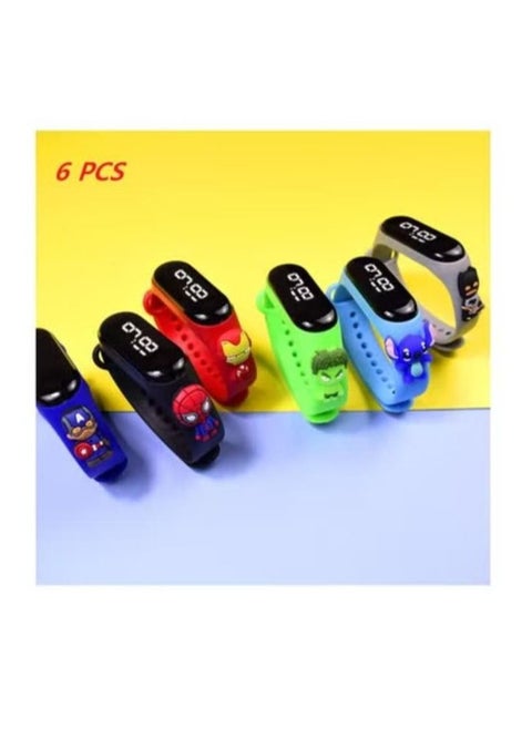 Spiderman Kids LED Digital Watch 6 pcs