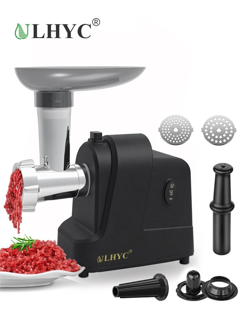 ULHYC Electric Multifunctional Meat Grinder, Stainless Steel Blade, 250 W, Black - Image 1