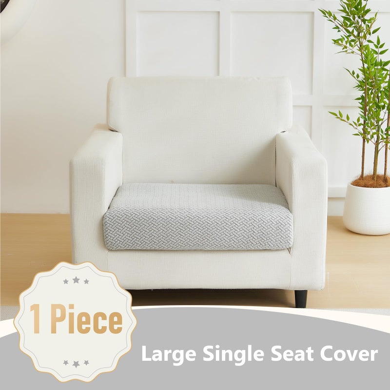 Yoovat Couch Cushion Covers for Sofa Couch Covers Wear-Resistant Universal Sofa Cover Washable Stretch for Sectional Slipcovers (Texture-Light Gray,Large Single Seat Cover) - Image 2