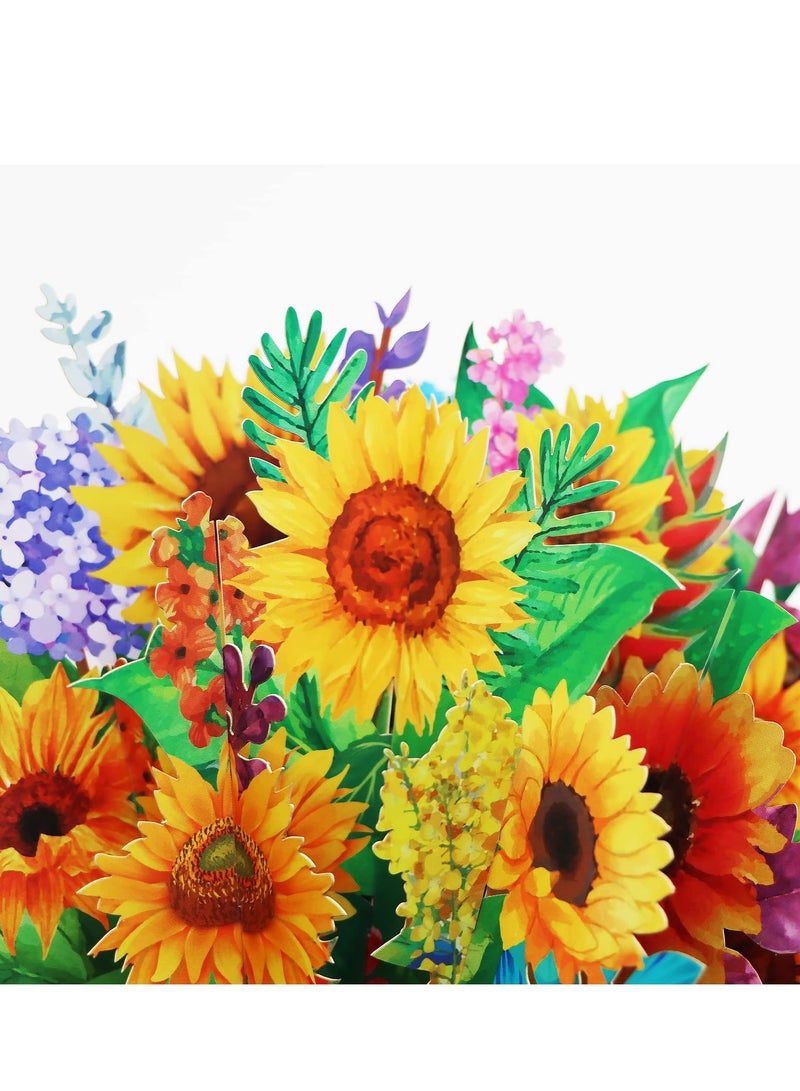 SOLARAE Art Paper Pop Up Cards Flower Floral Gift Anniversary Card Card for Wife Card for Mom Mother‚Äôs Day Card with Note Card and Envelope - Image 5