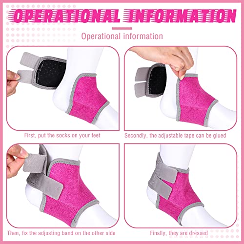 Tarpop 2 Pairs Kids Ankle Brace Set Foot Support Stabilizer Wraps Protector Guard Knitted Ankle Sleeve Sock Support Compression Socks for Injury Prevention(Pink,Medium) - Image 5