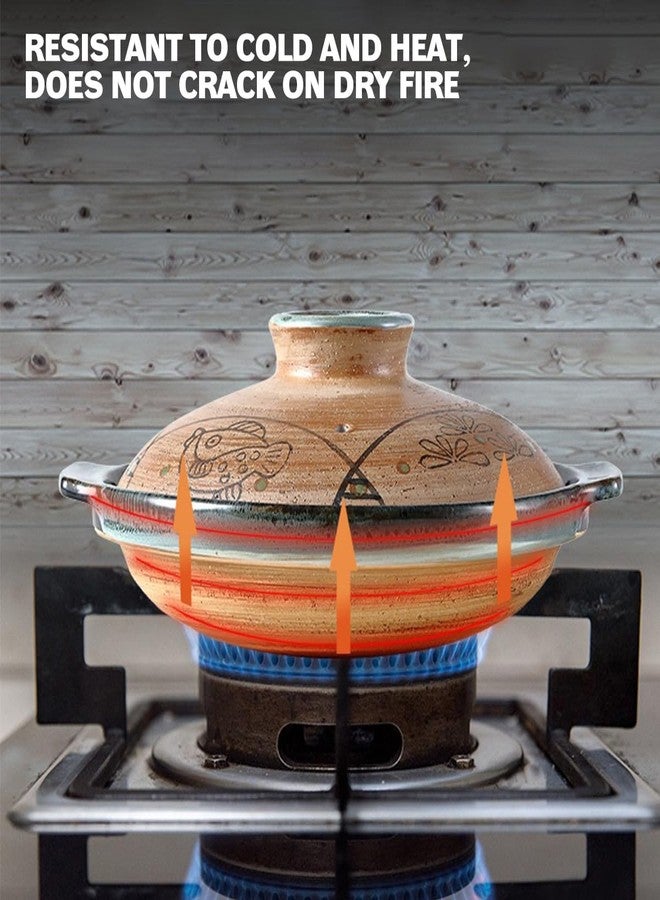DOERDO DD DOERDO Casserole Chinese Clay Pot 7 Inch Ceramic Cooking Pot Earthenware Stew Pot Stockpot with Lid for Home Restaurant, 18cm - Image 4