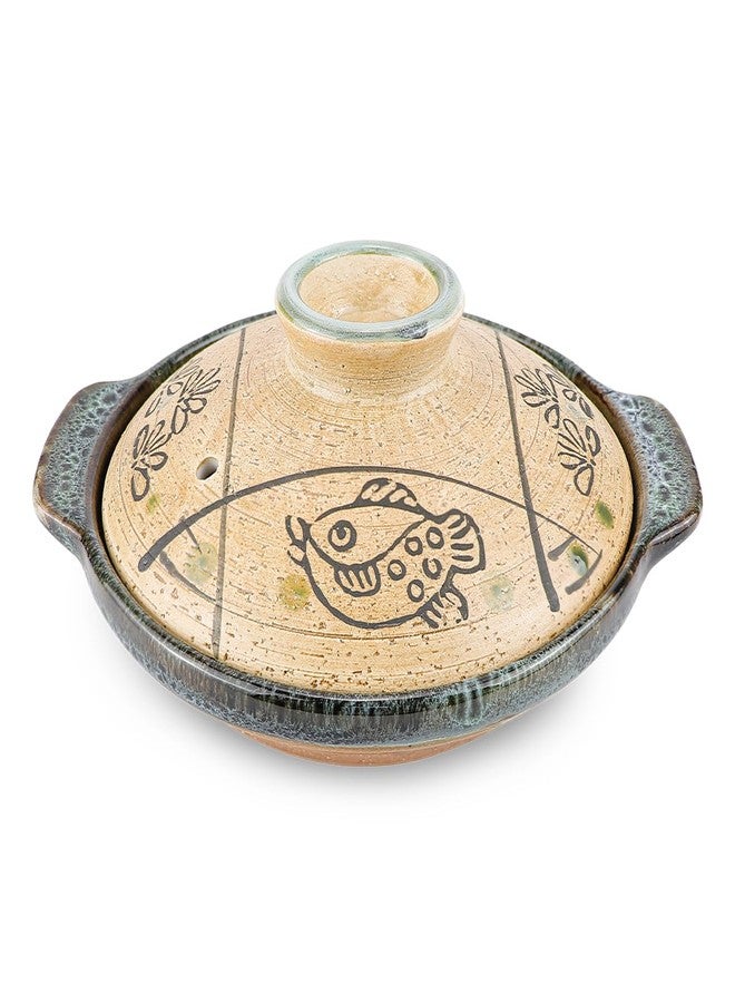 DOERDO DD DOERDO Casserole Chinese Clay Pot 7 Inch Ceramic Cooking Pot Earthenware Stew Pot Stockpot with Lid for Home Restaurant, 18cm - Image 1