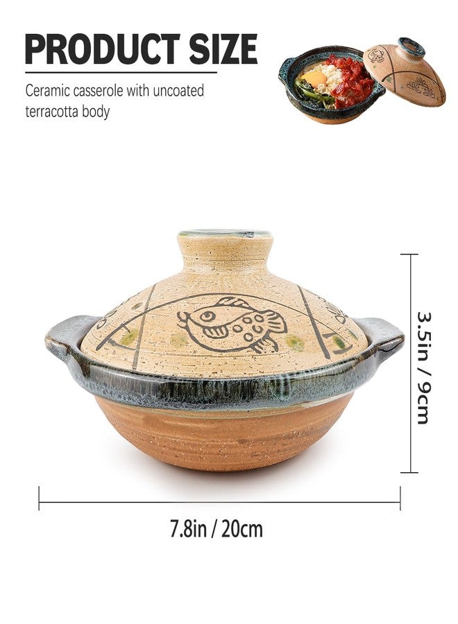 DOERDO DD DOERDO Casserole Chinese Clay Pot 7 Inch Ceramic Cooking Pot Earthenware Stew Pot Stockpot with Lid for Home Restaurant, 18cm - Image 2