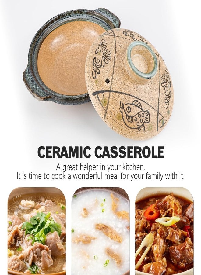 DOERDO DD DOERDO Casserole Chinese Clay Pot 7 Inch Ceramic Cooking Pot Earthenware Stew Pot Stockpot with Lid for Home Restaurant, 18cm - Image 5