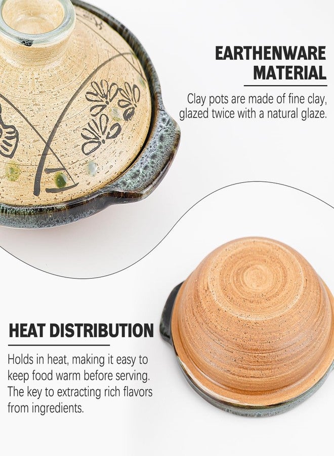 DOERDO DD DOERDO Casserole Chinese Clay Pot 7 Inch Ceramic Cooking Pot Earthenware Stew Pot Stockpot with Lid for Home Restaurant, 18cm - Image 3