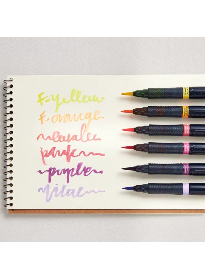 Monami Soft Brush Calligraphy Brush Painting Brush Watercolor Brush, Water-Resistant, Non-Fading, Hand-Drawn Colored Brush, Village Series 6-Color Set - Image 4