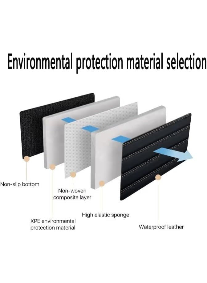 9D Premium Leather Car Floor Mats - Full Textured Coverage & All-Weather Floor Liners - Durable Waterproof & Dirt-Resistant Design for Daily Use - Image 2